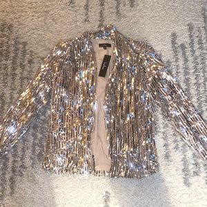 Lulus sequin blazer. Pale pink/Silver
